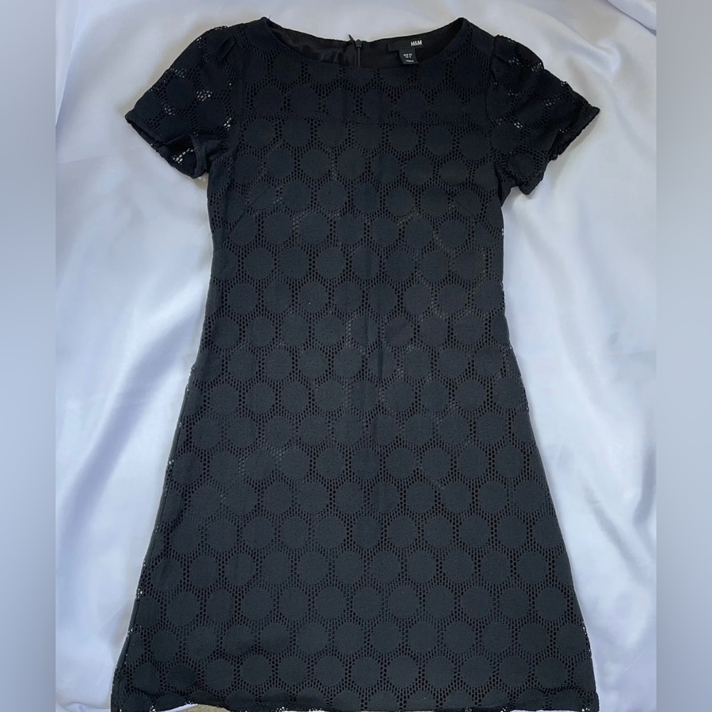 Vintage HM Little Black Dress Lace Women Size 4